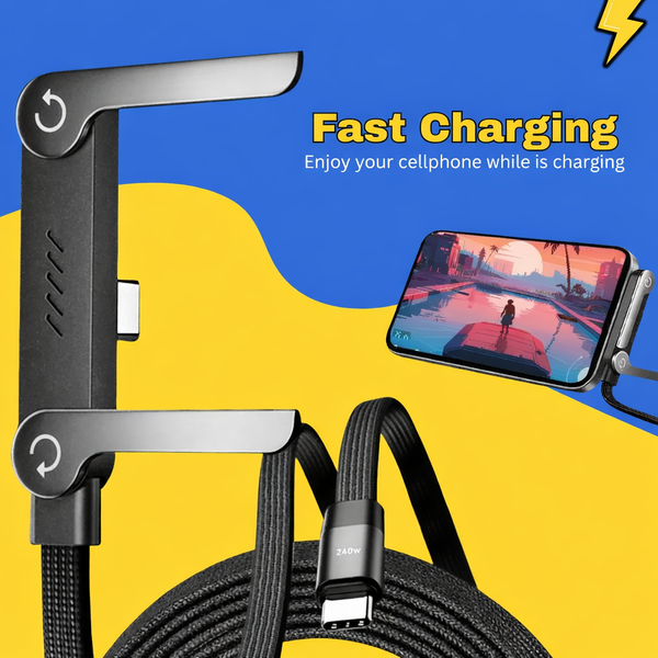 Folding Fast Charge Phone Stand Cable